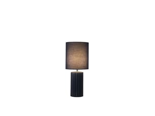 Searchlight groove lampe de table 1 lumière, bleu marine avec abat-jour assorti
