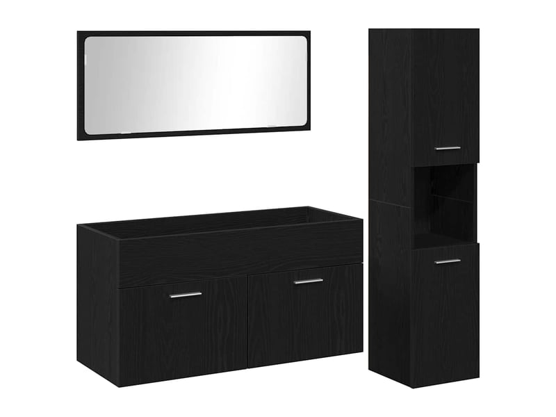  Ensemble de mobilier de salle de bain 3 pc chêne noir cf64326  - Conforama A