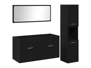 Ensemble de mobilier de salle de bain 3 pc chêne noir cf64326