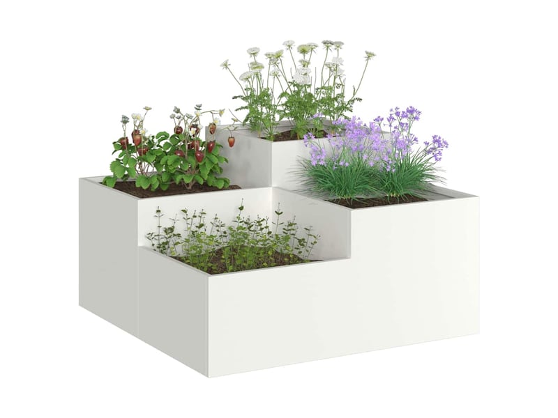  Jardinière - cache-pot de jardin blanc 100 x 100 x 48 cm acier  - Conforama C