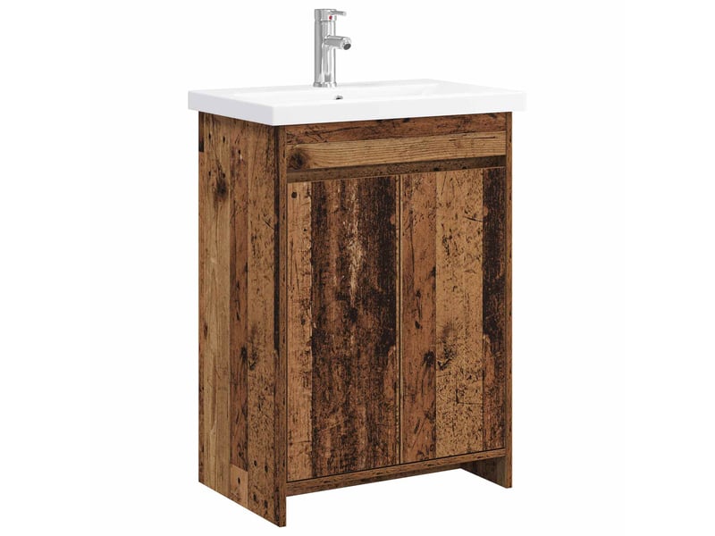  Ensemble de mobilier de salle de bain bois ancien shl1012  - Conforama A