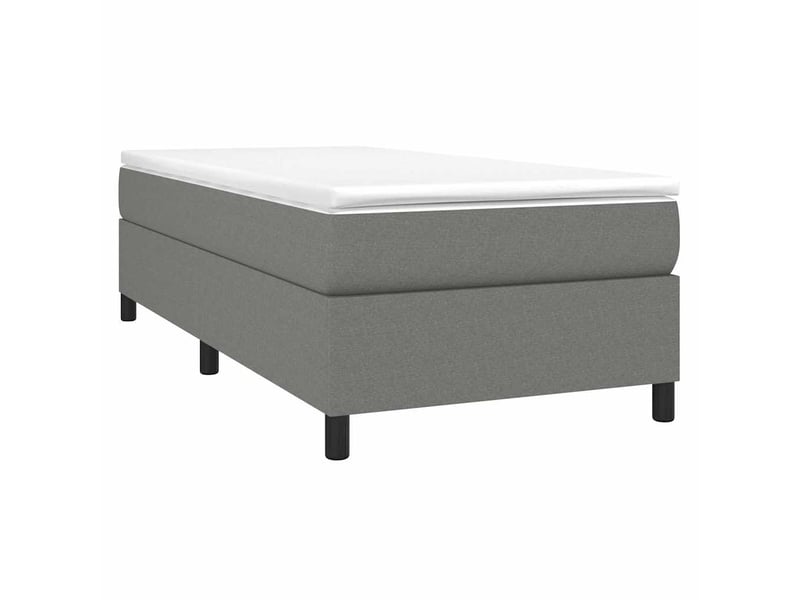  Lit simple, sommier à lattes de lit avec matelas gris foncé 100x200cm tissu shl8016  - Conforama C