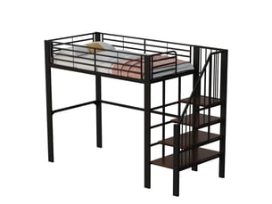 Lit mezzanine 90x200 cm <strong>MODENUIT </strong>  <strong></strong> coloris noir