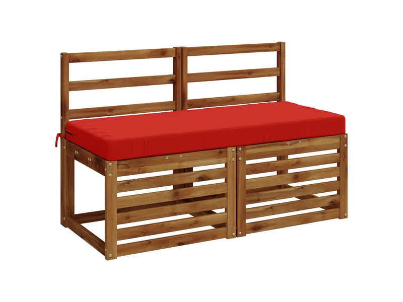 Lot de 2 coussins de banc, coussins d'assise soest 100 % polyester rouge cf56831 - Conforama C