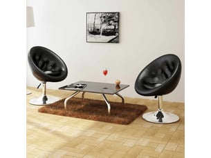 Lot de 2 tabouret de bar, chaise de bar noir similicuir shl28269