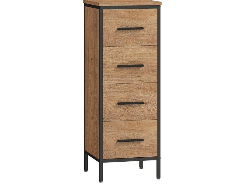  Meuble de salle de bains compact 4 tiroirs style industriel homvra  - Conforama A