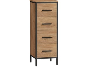 Meuble de salle de bains compact 4 tiroirs style industriel homvra