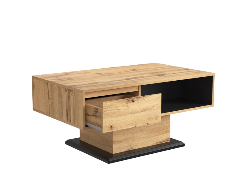  Table basse rectangulaire en grain de bois avec 1 tiroir et compartiment de rangement double face,naturel table basse naturel - Conforama D