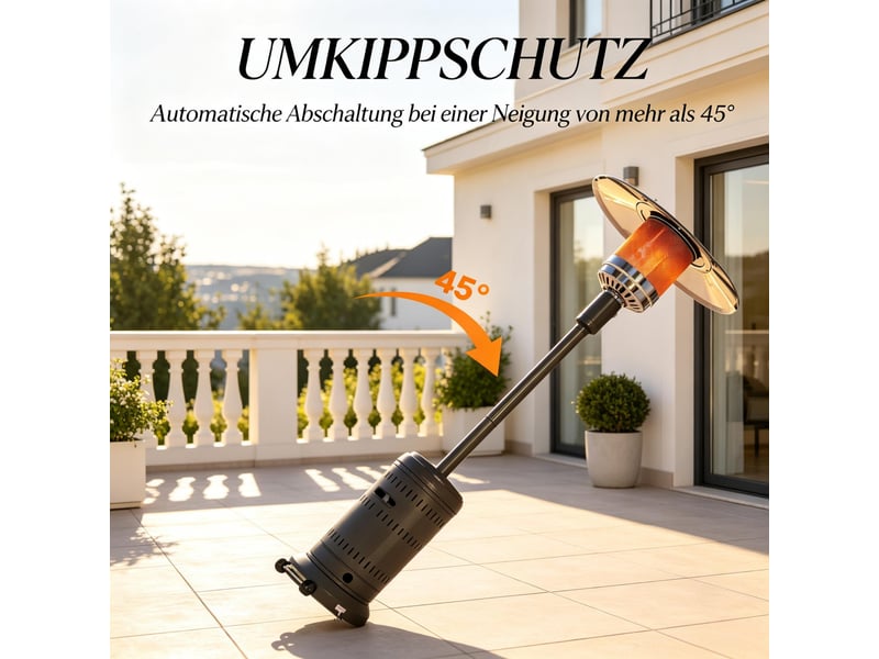  Chauffage de terrasse au gaz 11 kw, portable, puissance réglable pour extérieur  - Conforama D