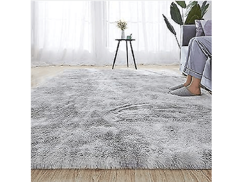  Tapis de maison en laine de soie, dégradé d'épaisseur 80x160cm, teinture par nouage à l'eau gris argente, pour salon et chambre à coucher PA308030 - Conforama B