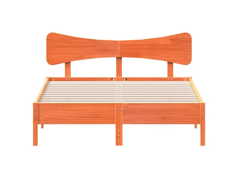  Lit double- lit adulte -  cadre de lit sans matelas  marron 140x190cm bois pin massif  - Conforama C
