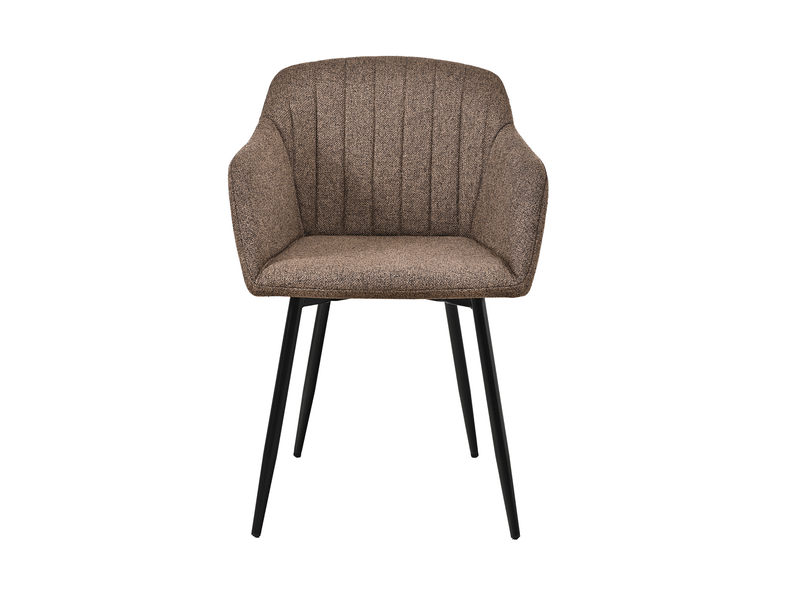  Lot de 4 chaises de salle à manger goeurvant 711 en tissu tissé et pieds en métal - marron moka JOD00711AAN-4 - Conforama E