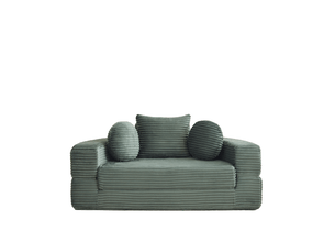 Canapé droit relax manuel <strong></strong> <strong></strong> 1 place Velours côtelé vert