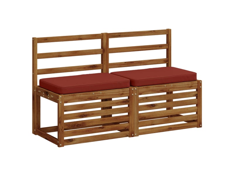  Lot de 2 coussins de banc, coussins d'assise vught 100 % polyester rouge cf58532  - Conforama C