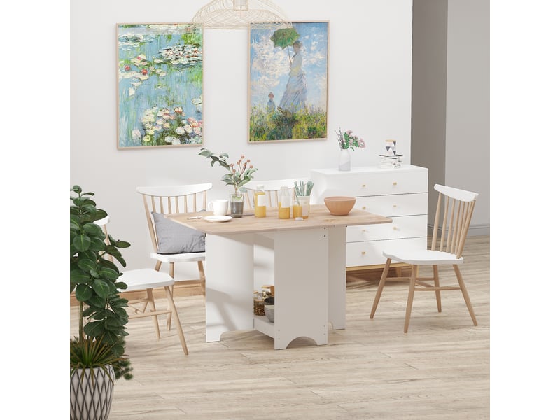  Console à abattants avec étagère, table basse pliante  - Conforama C