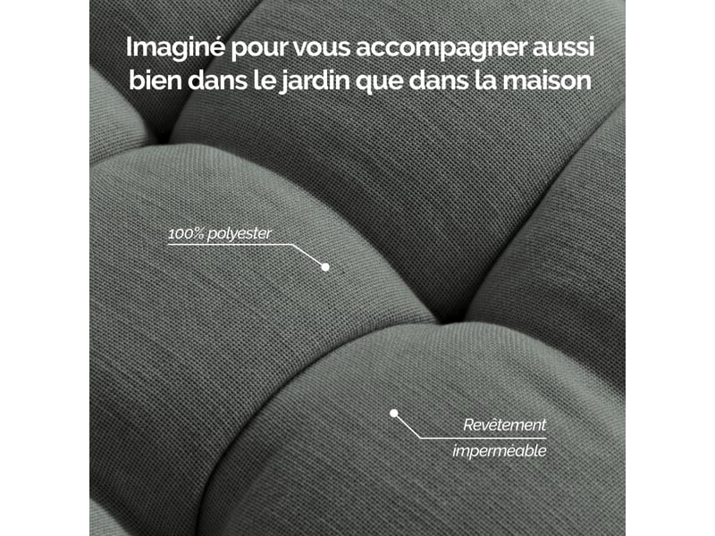 Coussin de sol capitonné - gris foncé - Conforama C