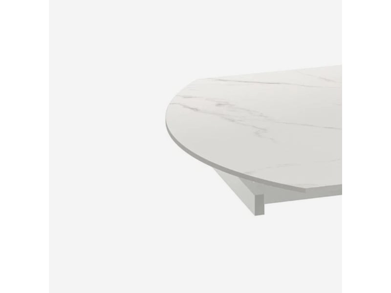  Table extensible en céramique pour cuisine et salon 120x80120 drift - blanc - marbre calacatta  - Conforama D