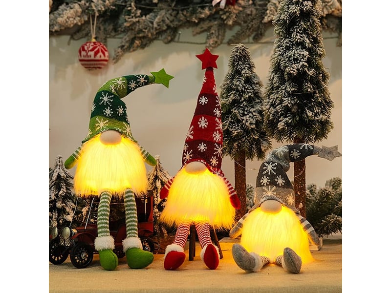  Lot de 3 décorations de noël lumineuses – deco table intérieur maison  - Conforama E