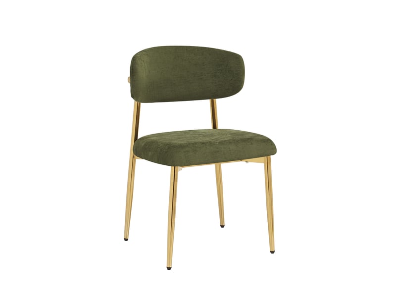  Lot de 2 chaises de salle à manger rembourrées réglables en hauteur, structure dorée, charge 125 kg, coloris vert Fay Lum - Conforama D