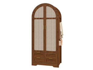 Armoire 2 porte(s) battante 4 tiroir(s) MODFU coloris bois foncé largeur 80 cm