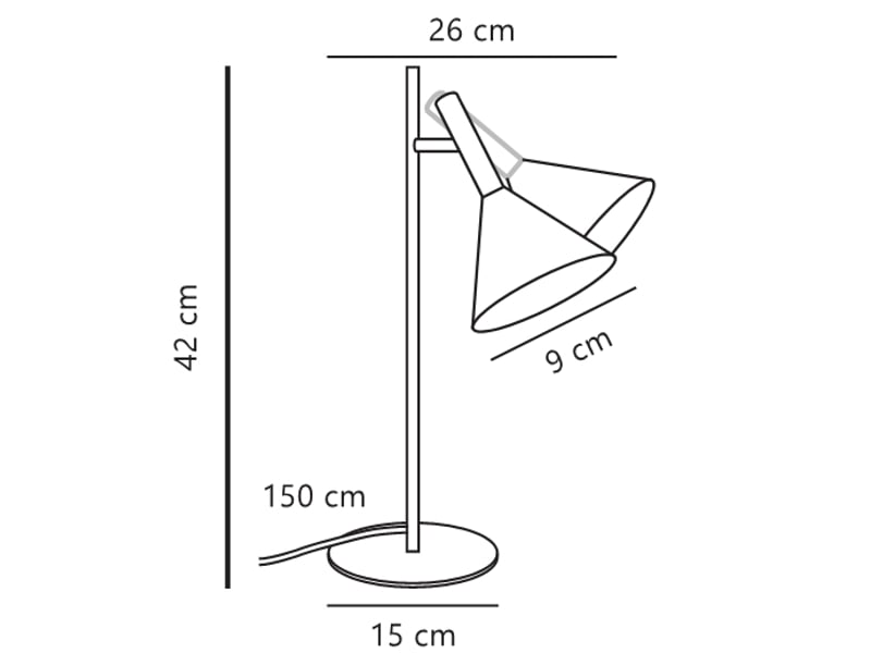  Lampe à poser kelvis métal noir , h. 42 - ip20 - gu10 nordlux intérieur 2612765003 - Conforama E