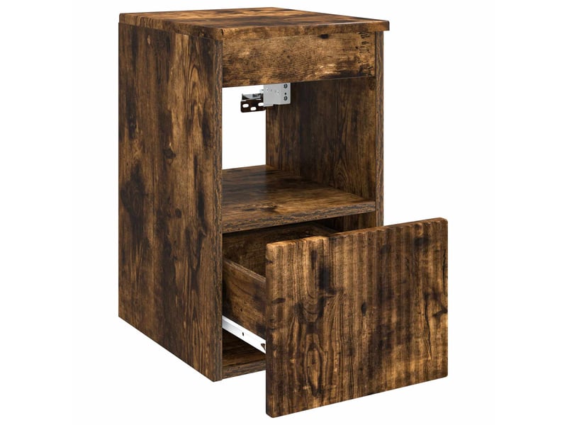  Armoire de salle de bain, meuble de rangement chêne fumé 30x41x50 cm  - Conforama E