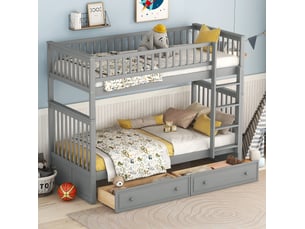 Lit superposé 2x90x200 cm <strong>MODENUIT </strong>  <strong></strong> coloris gris