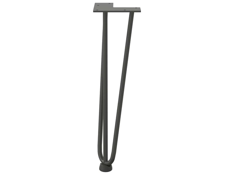  Lot de 4 pieds en épingle à cheveux design moderne pour table basse 42 x 12 x 12 cm en acier massif anthracite 02_0056741  - Conforama D
