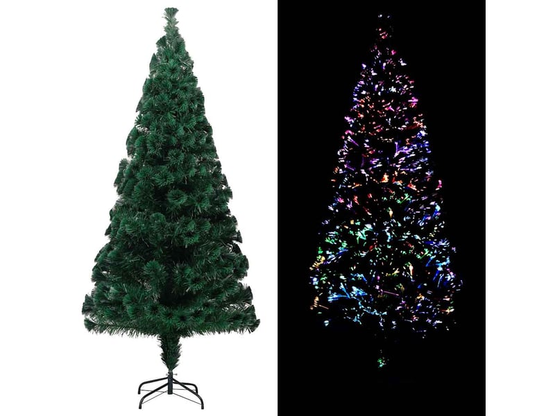  Sapin de noël - arbre de noël artificiel avec support vert 210 cm fibre optique  - Conforama B
