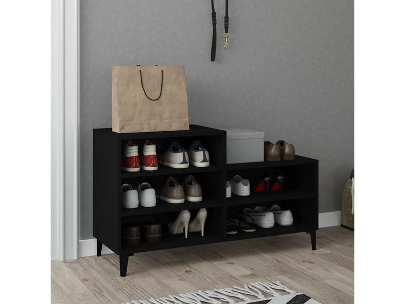  Meuble à chaussure, armoire à chaussures noir 102x36x60 cm bois d'ingénierie shl2735  - Conforama B