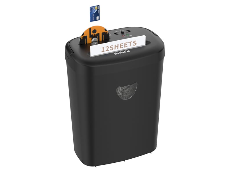  Destructeur de documents 12 feuilles 36 x 24,4 x 46,4 cm noir en abs et pc, coupe croisée p-4  - Conforama A