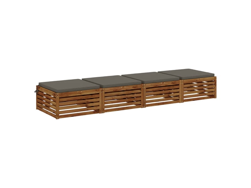  Lot de 4 coussins de siège, coussins d'assise soest 100 % polyester gris cf60427  - Conforama C