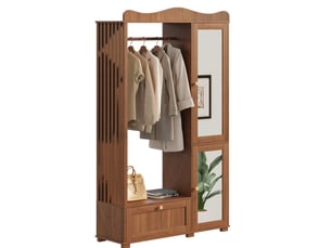 Armoire 2 porte(s) battante 1 tiroir(s) HAVRYA coloris marron largeur 38.5 cm