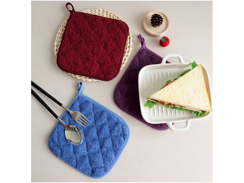  Lot de 5 maniques de cuisine résistantes à la chaleur - dessous de plat pour four -maniques en tissu éponge - pour la cuisson et la pâtisserie(bleu)  - Conforama D