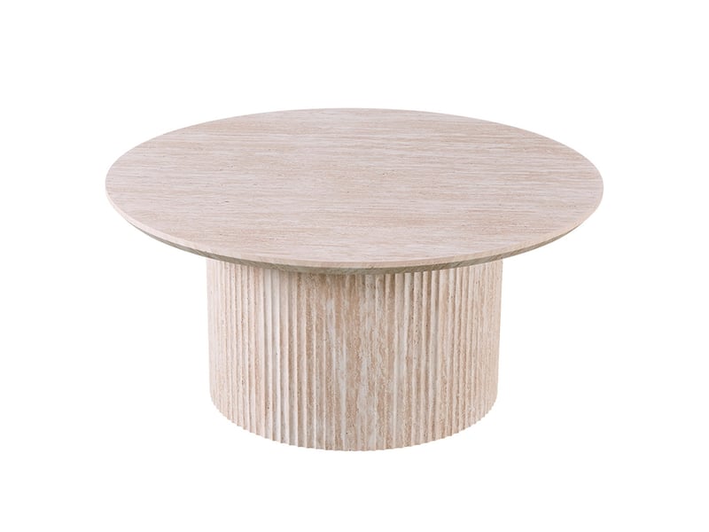 80 table basse ronde couleur travertin d80 cm  - Conforama C