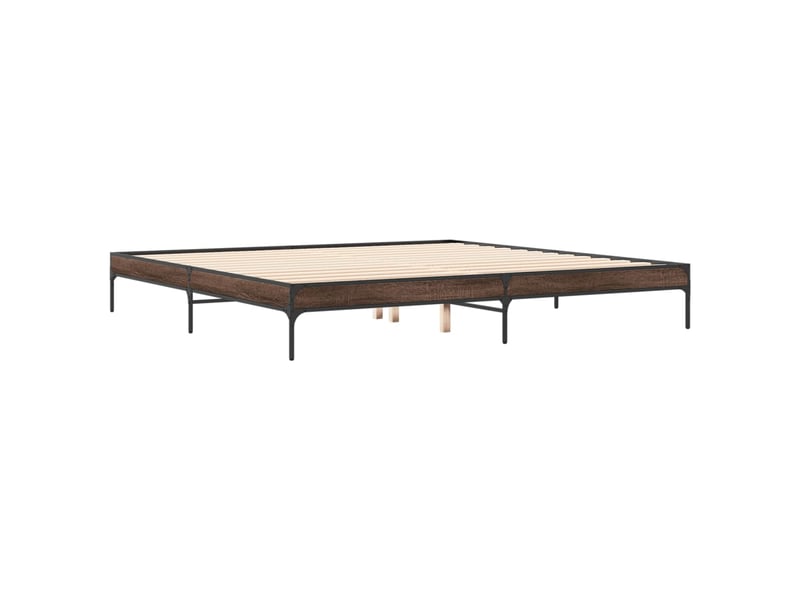  Lit double- lit adulte -  cadre de lit sans matelas chêne marron 200x200 cm  - Conforama B