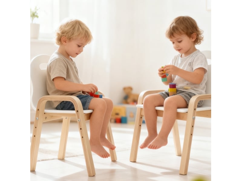  Lot de 2 chaises enfant réglables en hauteur blanches 3-15 ans  - Conforama B