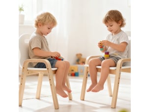 Lot de 2 chaises enfant réglables en hauteur blanches 3-15 ans