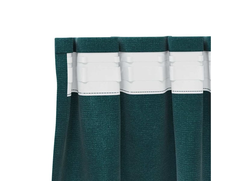 Lot de 2 rideaux, rideaux de fenêtre vert foncé 140 x 245 cm velours cf44128 - Conforama E