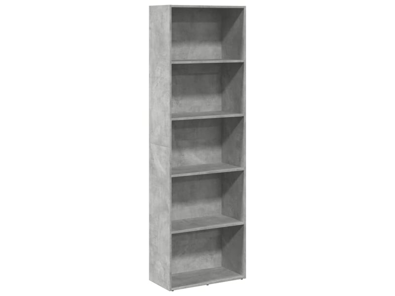  Bibliothèque, meuble de rangement salon gris béton 60x30x189 cm bois d'ingénierie  - Conforama A