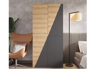 Armoire 1 porte(s) battante  2 tiroir(s) <strong>SEYAKANY</strong> <strong></strong> coloris bois foncé largeur 90 cm