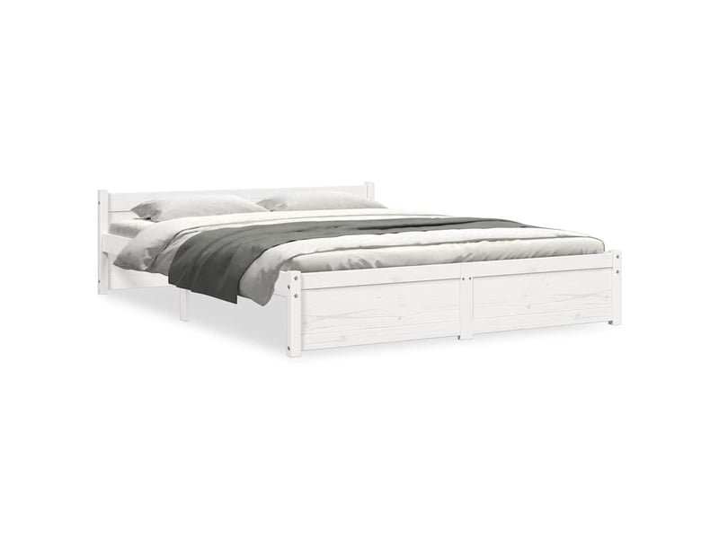  Lit double- lit adulte -  cadre de lit sans matelas blanc bois massif 140x200 cm  - Conforama A