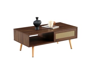Table basse rectangulaire coloris marron - 55 cmx105 cm
