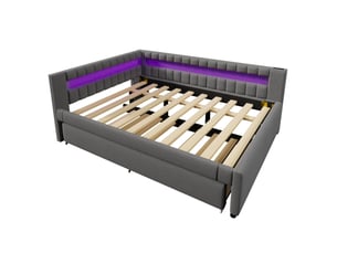 Lit gigogne 140x200 cm coloris gris