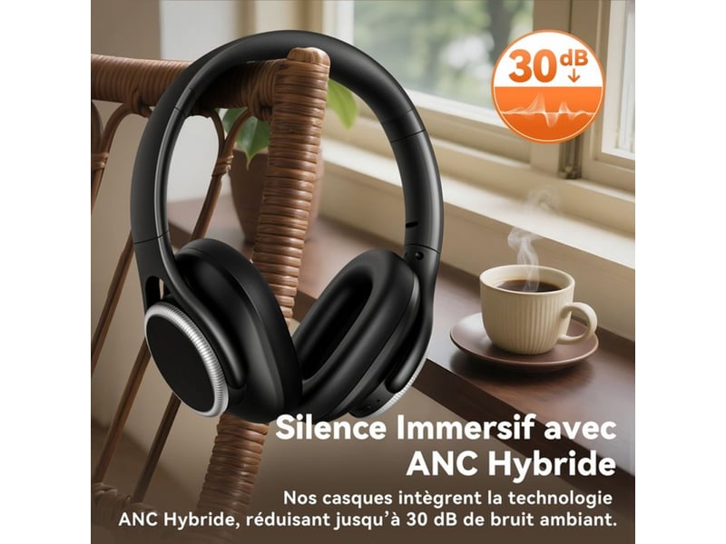  Casque bluetooth pliable sur-oreille anc hybride b15 55h batterie 40 mm enc ipx5 noir 176665_AAAHO48365_6_DROPFR - Conforama C