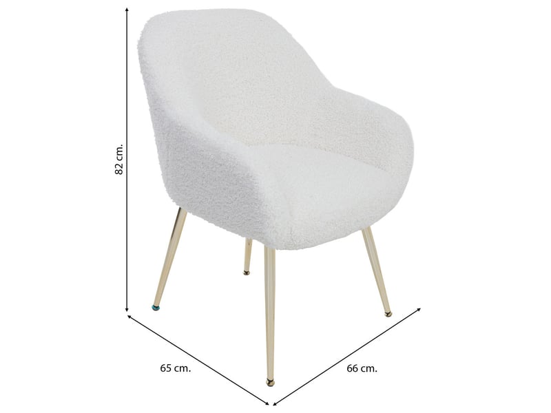  Chaise en bois rembourrée blanche 66x65x82 cm h  - Conforama C