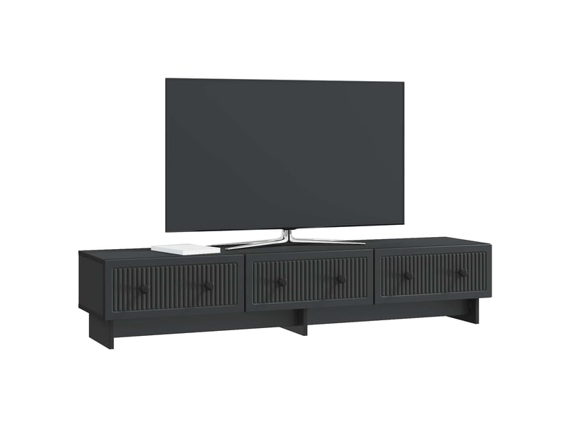  Meuble tv - banc tv - meuble de rangement 147 x 34,5 x 30 cm noir bois d'ingénierie  - Conforama C