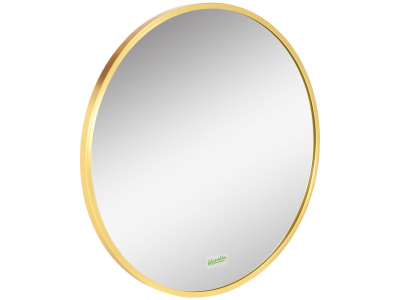  Miroir mural rond pour salle de bain,chambre,couloir,cadre en métal,couleur : or,ø50cm  - Conforama B