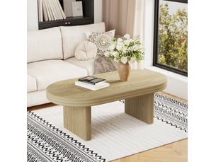 Table basse ovale coloris naturel <strong>HAUSS SPOLE</strong> <strong></strong> - 60 cmx120 cm