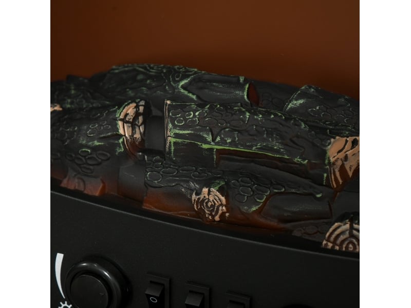  Poêle électrique led 39x26x54,8 cm effet flammes métal noir  - Conforama D